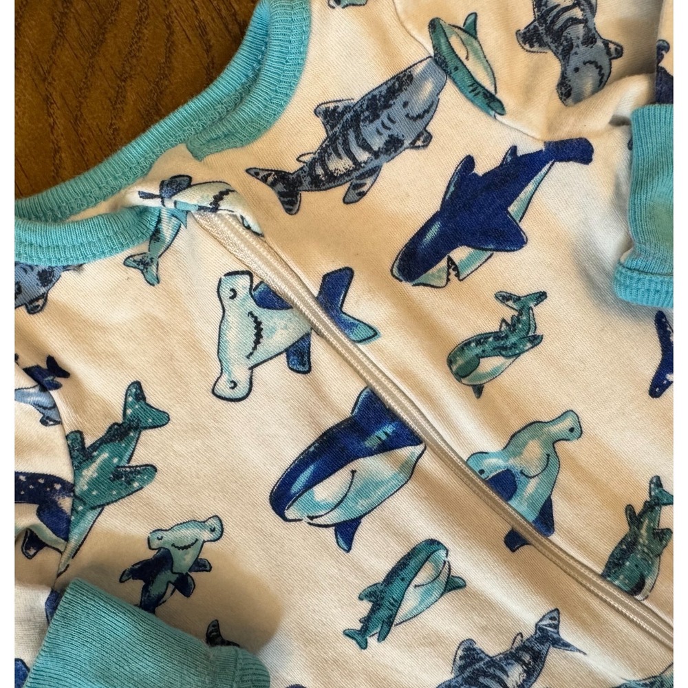 Baby Boy Preemie Lot Sleepers Rompers Zippered Outfits Clothes Blue Ribbed Shark - Picture 3 of 8